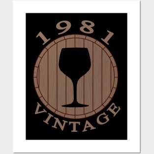 Vintage Wine Lover Birthday 1981 Posters and Art